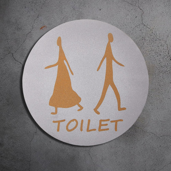 【OPUS東齊金工】不鏽鋼廁所標示牌《邂逅》-TOILET/化妝室/更衣室/洗手間/WC/辦公室用品/咖啡店/戶外指示牌 第3張的照片