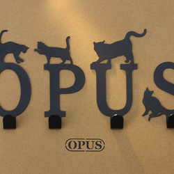 【OPUS Dongqi Metalworking】 猫がA字に出逢う時 フック 黒 / 壁掛けフック / 室内装飾ラック / 2枚目の画像