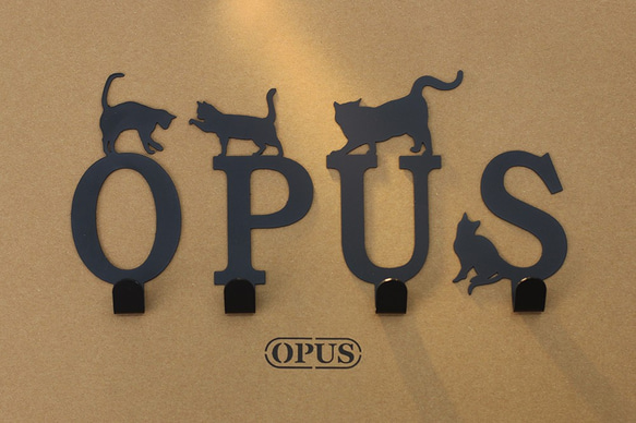 【OPUS Dongqi Metalworking】 猫がA字に出逢う時 フック 黒 / 壁掛けフック / 室内装飾ラック / 2枚目の画像