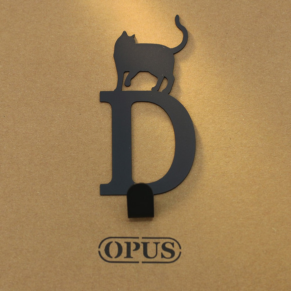 [OPUS Dongqi Metalworking]猫が文字Dフック黒/壁掛けフック/家具ラック/居間/ハンガー/スタイリングフ 1枚目の画像