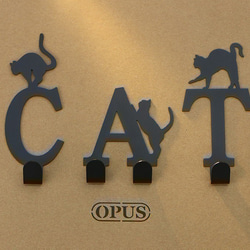 【OPUS東齊金工】當貓咪遇上字母R掛勾黑/壁飾掛勾/傢飾掛架/生活收納/衣架/造型掛鉤/無痕/HO-ca10-R(B) 第4張的照片