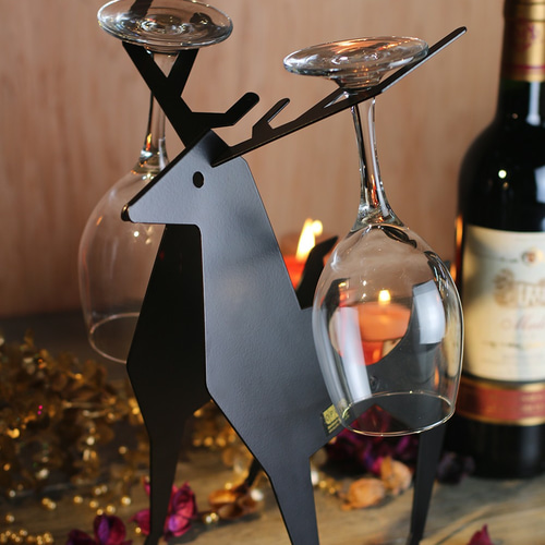 85折】【OPUS東齊金工】歐式鐵藝馴鹿酒架/金屬家居吧台紅酒櫃擺件/客廳