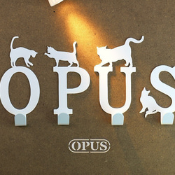 [OPUS Dongqi Metalworking]猫が文字Fに遭遇すると、フックホワイト/壁掛けフック/家具ラック/リビング収 2枚目の画像