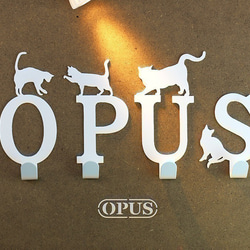 [OPUS Dongqi Metalworking]猫が手紙Lに出会うと白く/壁掛けフック/家具ラック/居間/ハンガー/スタイリ 2枚目の画像