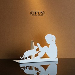 【OPUS東齊金工】歐式鐵藝書擋-閱讀女孩(白)/創意書架/金屬書夾/聖誕禮物/母親節禮物/女友禮物NE-gr14(W) 第1張的照片