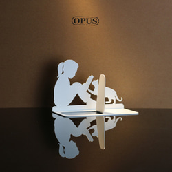 【OPUS東齊金工】歐式鐵藝書擋-閱讀女孩(白)/創意書架/金屬書夾/聖誕禮物/母親節禮物/女友禮物NE-gr14(W) 第2張的照片