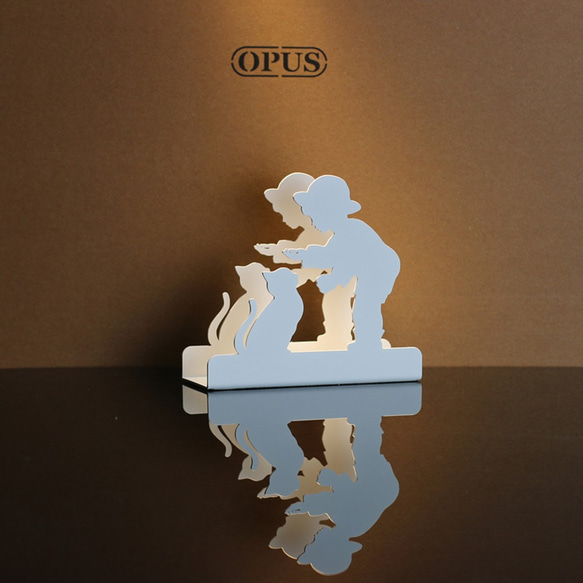 [OPUS Dongqi Metalwork]ヨーロピアンアイアンアートレタースタンド - 子供（ホワイト）/ナプキンホルダー/ 1枚目の画像
