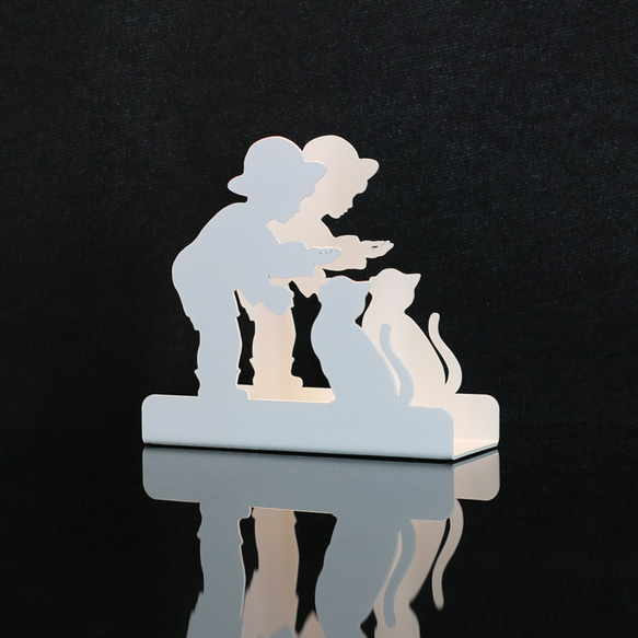 [OPUS Dongqi Metalwork]ヨーロピアンアイアンアートレタースタンド - 子供（ホワイト）/ナプキンホルダー/ 4枚目の画像