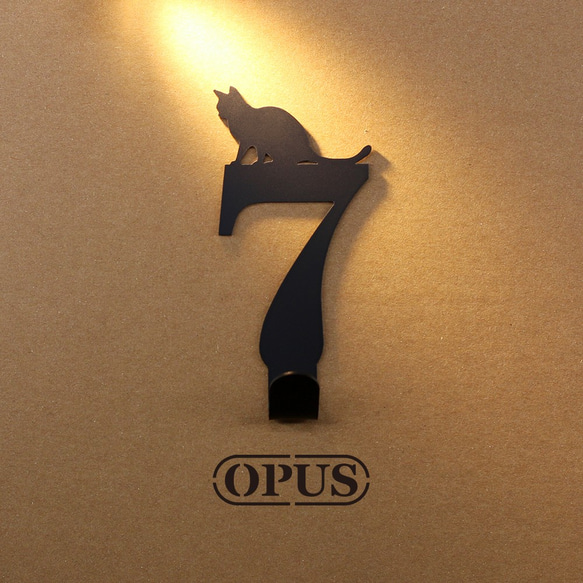 [OPUS Dongqi Metalworking]猫がナンバー7フック黒/壁掛けフック/家具ラック/リビング収納/ハンガー/形 1枚目の画像