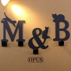 [OPUS Dongqi Metalworking]猫がシンボル＆フックブラック/壁掛けフック/家具ラック/リビング収納/形状フ 2枚目の画像