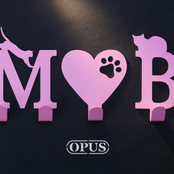 【OPUS東齊金工】當貓咪遇上符號愛心掛勾粉/壁飾掛鉤/傢飾掛架/生活收納/口罩收納架HO-nb12-heart(P) 第6張的照片