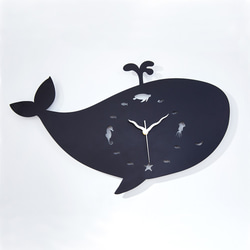 【OPUS東齊金工】歐式鐵藝時鐘-藍鯨小夜曲(黑)/質感金屬/靜音壁掛鐘 / 造型壁鐘/靜音機芯CL-wh10(B) 第1張的照片