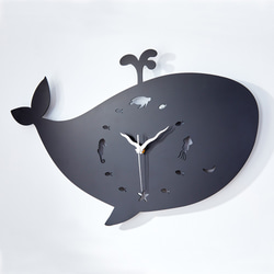 【OPUS東齊金工】歐式鐵藝時鐘-藍鯨小夜曲(黑)/質感金屬/靜音壁掛鐘 / 造型壁鐘/靜音機芯CL-wh10(B) 第3張的照片