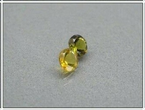 2粒・計0.88ct！ 天然石 イエロー グリーン トルマリン ルース モザンビーク／アフリカ産 非加熱　可愛らしいラウ 6枚目の画像