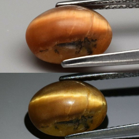 天然石 オパール キャッツアイ 3.27ct ルース 非加熱 アフリカ産　綺麗なキャッツアイの動き！ 1枚目の画像