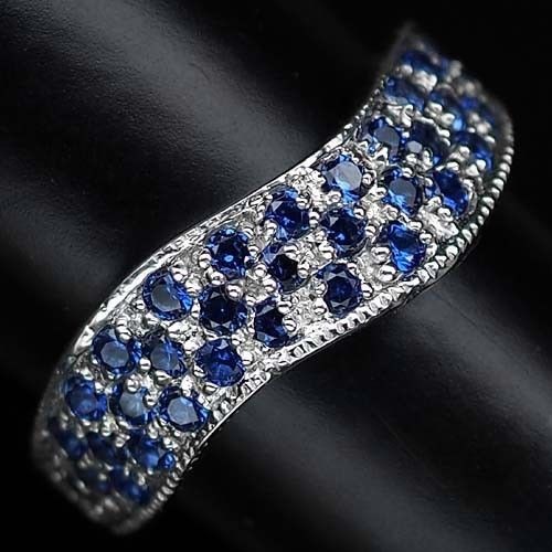 豪華な35粒！ サファイア リング 指輪 16号 アフリカ産 トータル20.5ct 