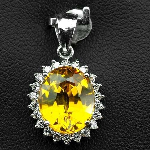 大粒4.6ct！ イエロー・ゴールデン サファイア ペンダント トップ 