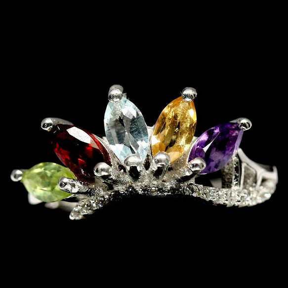 豪華な5粒セット！ アメジスト トパーズ シトリン ペリドット