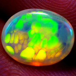 極彩色　エチオピアハニカムオバール14kgf 天然石 美麗 ハニカムオパール 1.49ct ルース 希少 煌めく遊色効果