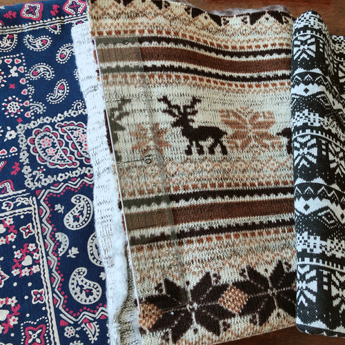 厚手ニット生地セット(ノルディック、オリエンタル柄) 生地 らめる