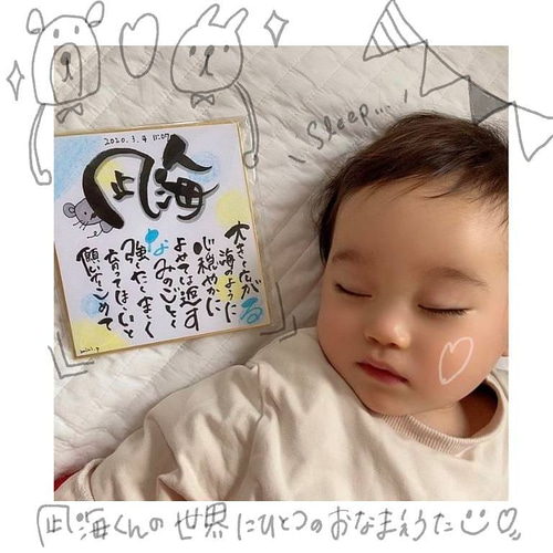 名前ポエム イラスト入り 命名書 雑貨・その他 minipuccho 通販