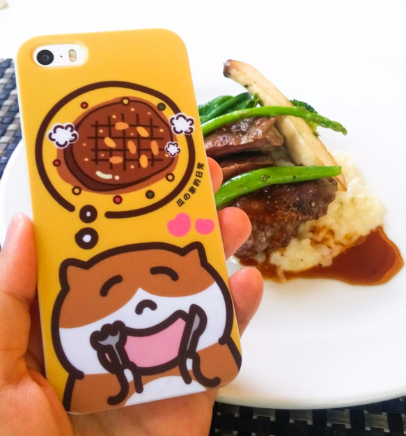 吃牛排の貓 IPHONE手機殼 Steak phone case 第2張的照片