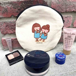 一起喝の珍奶日常 帆布圓型包 (化妝包) 手工印製 Make-up bag 第1張的照片