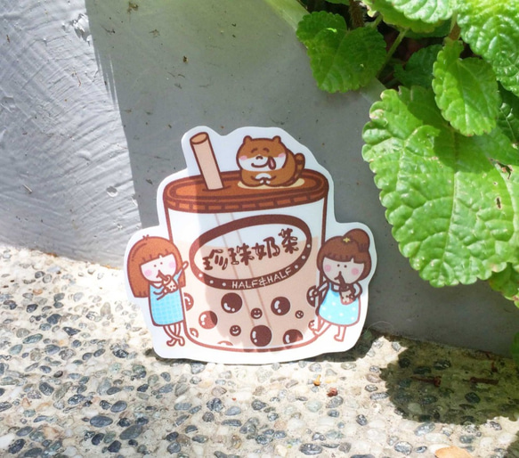 波霸珍奶の防水貼紙 (行李箱/筆電適用) Waterproof stickers 第1張的照片