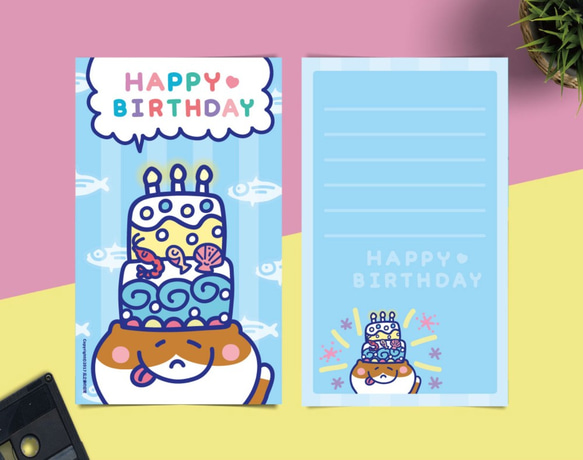 生日快樂喵の日常 插畫卡片 Happy Birthday To Cat Cards 第1張的照片