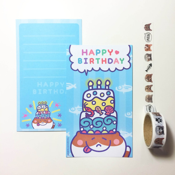 生日快樂喵の日常 插畫卡片 Happy Birthday To Cat Cards 第3張的照片