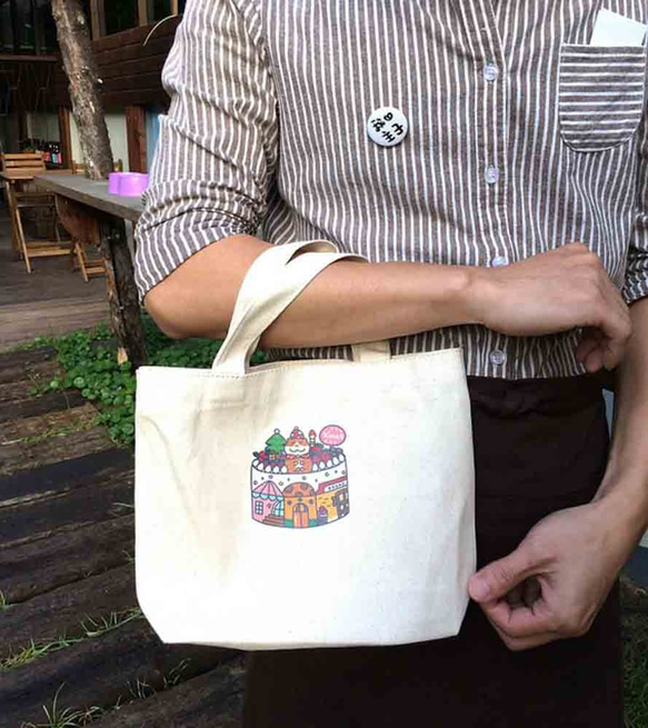 萌貓の草莓蛋糕 帆布袋 (午餐袋) 手工印製 Canvas 第8張的照片