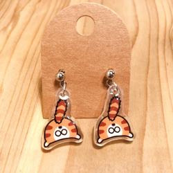 虎斑貓屁屁の抗敏耳針 / 耳環耳夾 (炸毛款) Cats Earring Meow! 第2張的照片