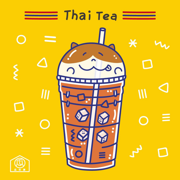 泰式奶茶の日常 帆布飲料袋(冰壩杯杯) 手工印製 Thai Canvas bag 第4張的照片