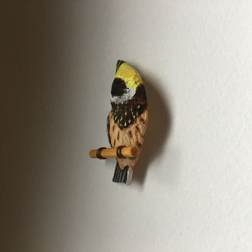 リアル鳥の彫刻 　ミヤマホオジロ　 　バードカービング　木彫りの野鳥 リアル鳥の彫刻 ミヤマホオジロ バードカービング 木彫りの野鳥 【公式