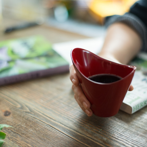 漆器・カップ 2点セット(赤と白赤) 【 FLOREPOLIE】 漆塗り モダン