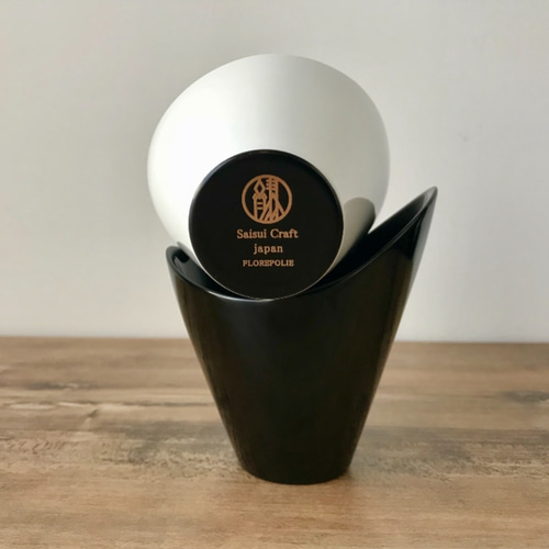 漆器・カップ 2点セット(黒と白黒) 【 FLOREPOLIE】 漆塗り モダン