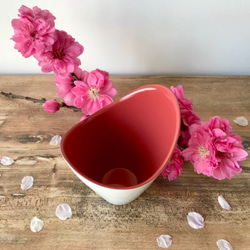 漆器・カップ　桜（白×ピンク） 【FLOREPOLIE】 漆塗り モダンデザイン 2枚目の画像