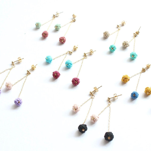 水引アクセサリー #1 ピアス（フック・チェーン） kubu 通販