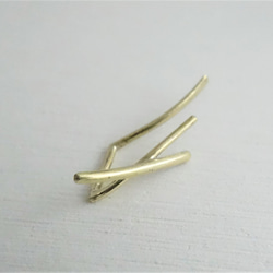 ★★★Cross Line Earring　真鍮 7枚目の画像