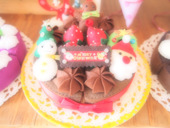 ☆フエルトままごと☆　♡クリスマスケーキ♡ 4枚目の画像