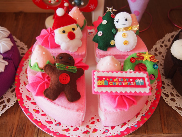 ☆フエルトままごと☆　♡クリスマスケーキ♡ 8枚目の画像