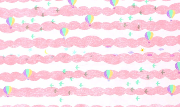 nunocoto fabric：sora（空）／ピンク 1枚目の画像