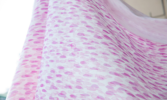 nunocoto fabric：potapota（ポタポタ）／ピンク 1枚目の画像