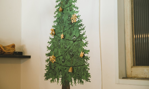 【別ページにて販売】クリスマスツリータペストリー（小）：さこももみ 2枚目の画像