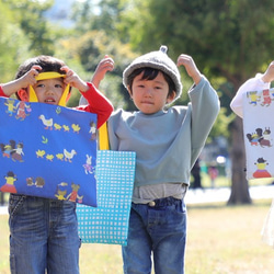 １mで作れる入園入学グッズ４点 手作りキット：いつもいっしょ／ライトグレー 3枚目の画像