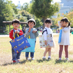 １mで作れる入園入学グッズ４点 手作りキット：ラグビー／グレー 5枚目の画像