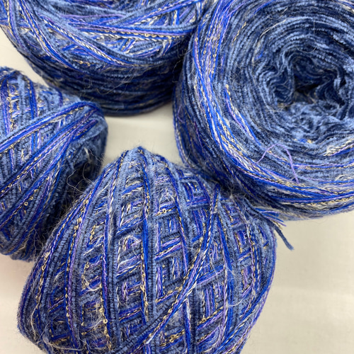 引き揃え糸 ブルーモヘア 毛糸 染めいと 通販 10483144｜Creema(クリーマ)