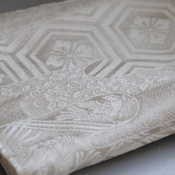 金襴織り絹のペタンコバック シルバー 2枚目の画像