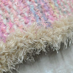 染め糸の手編みスヌード　フラッグピンク　 2枚目の画像