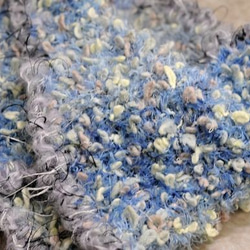 商品入れ替えのため値下げ　　ゆるふわスヌード　イタリア糸ブルー 3枚目の画像